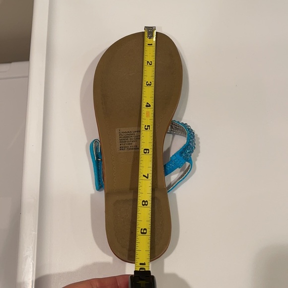 NEW Justice Jeweled Turquoise Blue Sandals - Picture 10 of 12